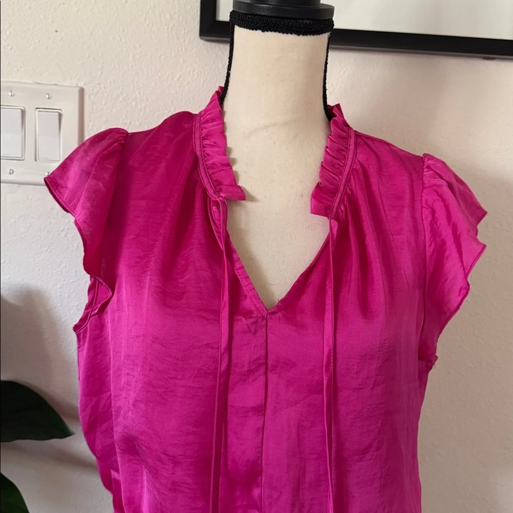 Pink Ruffled Women's Top - Picture 2 of 5